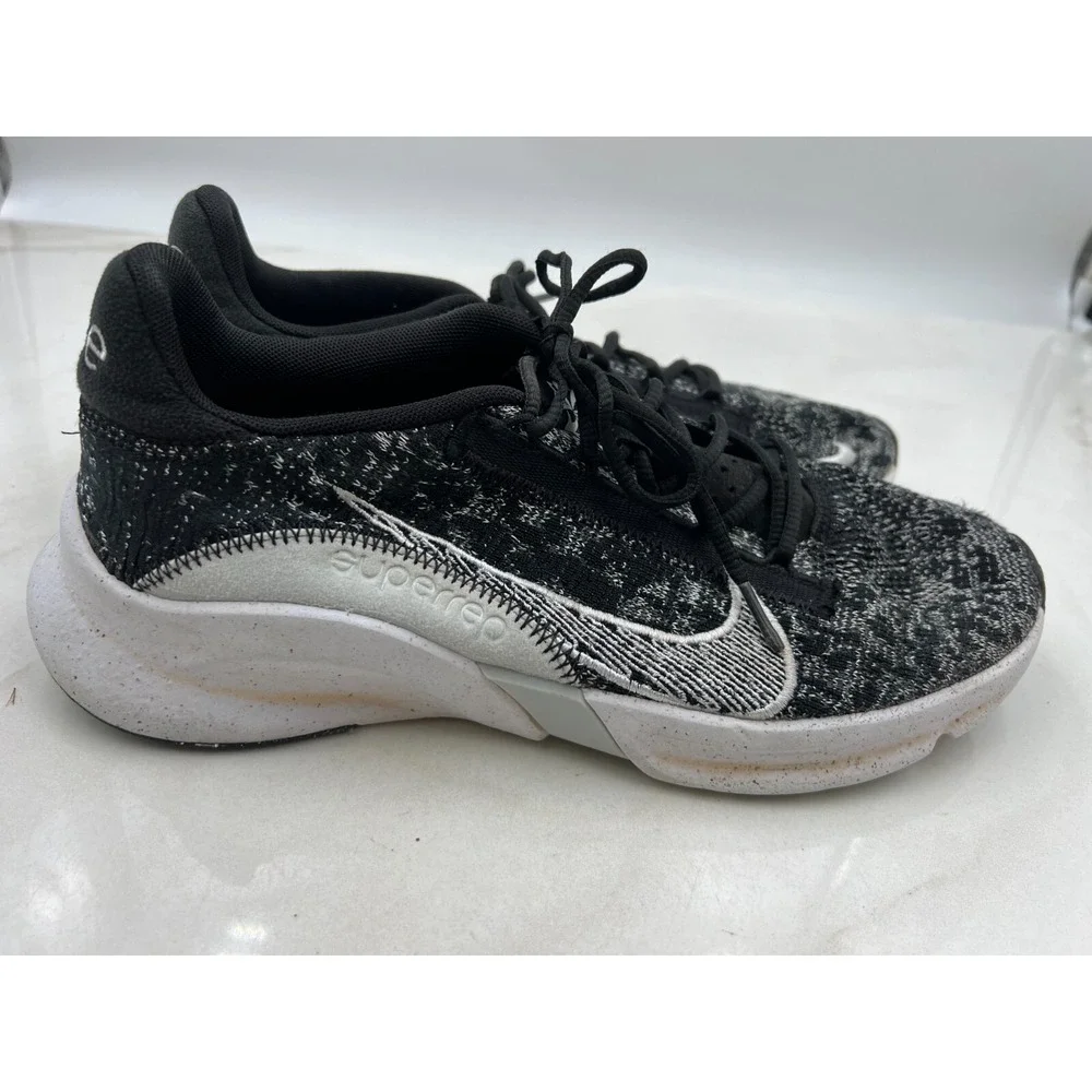 Nike SuperRep Go 3 Next Nature Flyknit Mens 9 Training Shoes Black White DH3394